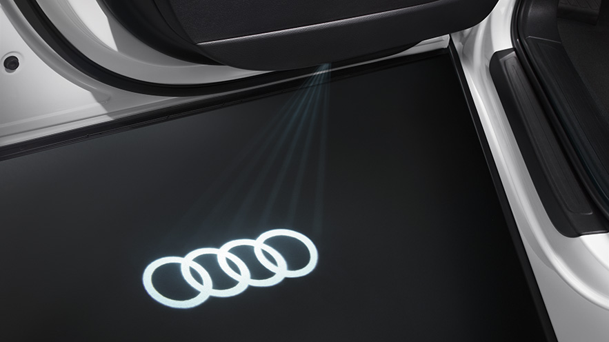 Original Audi Echse Ringe LED Einstiegsbeleuchtung Tür Logo