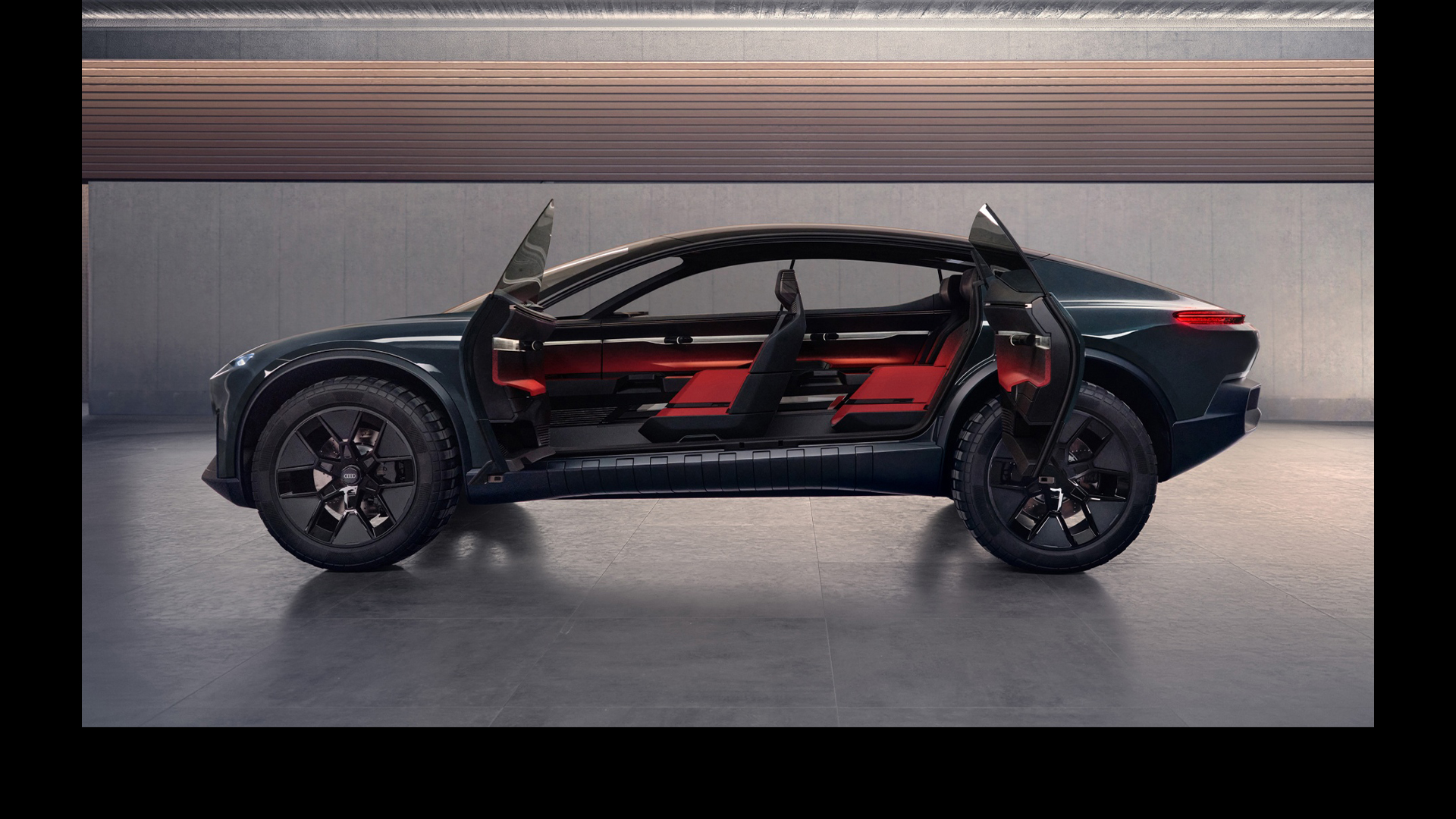 Audi activesphere concept mit geöffneten Türen von der Seite 